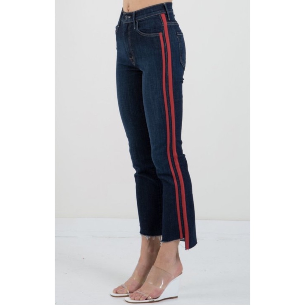 MOTHER | The Insider Crop Step Fray Jeans in Speed Racer, Size 25
